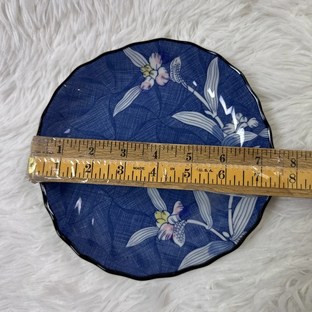 Japanese‎ Style Blue Floral Porcelain Salad Dessert Plate 7.5